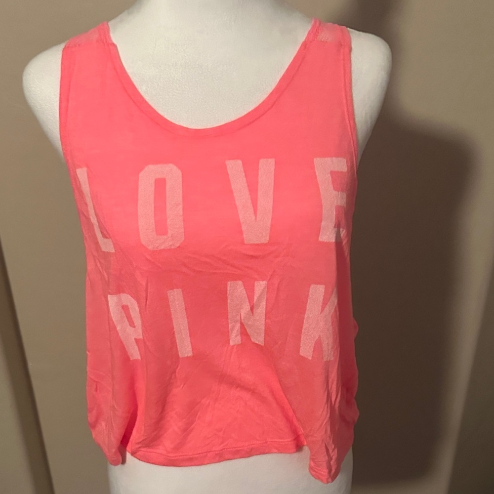 PINK Victoria's Secret Love Pink Tank Top - Coral